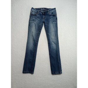 Kali Denim Womens Jr Size 5 Medium Wash Low Rise Straight Leg Denim Jeans